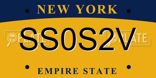 SS0S2V New York License Plate