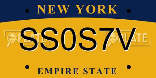 SS0S7V New York License Plate