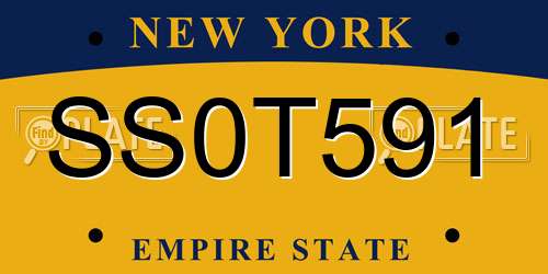 SS0T591 New York License Plate
