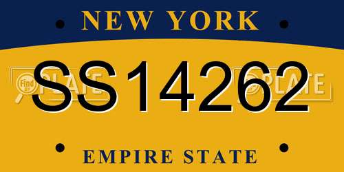 SS14262 New York License Plate