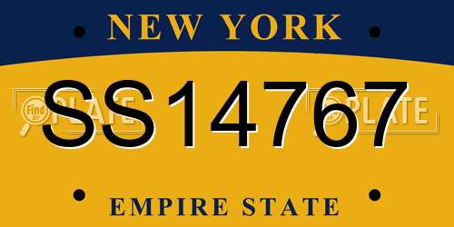 SS14767 New York License Plate