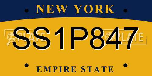 SS1P847 New York License Plate