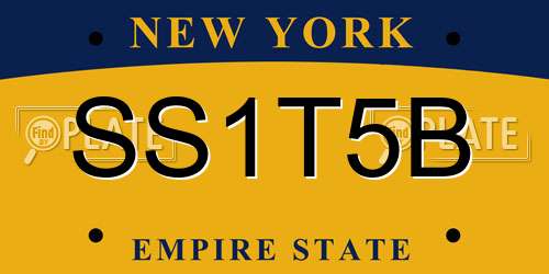 SS1T5B New York License Plate