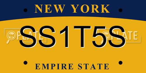 SS1T5S New York License Plate