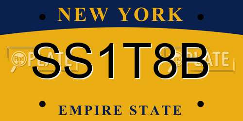 SS1T8B New York License Plate