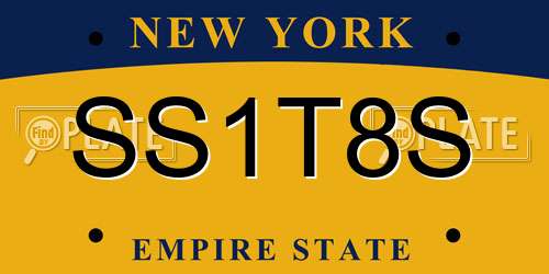SS1T8S New York License Plate
