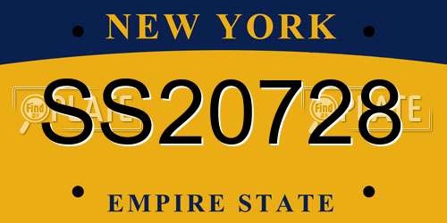 SS20728 New York License Plate