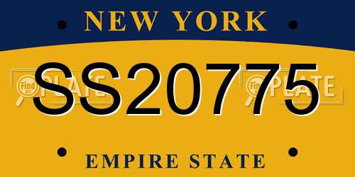 SS20775 New York License Plate