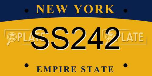 SS242 New York License Plate