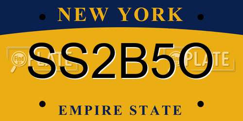 SS2B5O New York License Plate