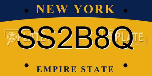 SS2B8Q New York License Plate