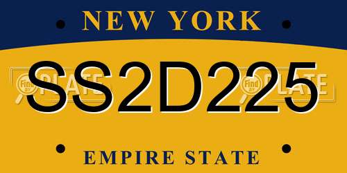 SS2D225 New York License Plate