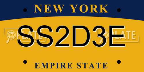 SS2D3E New York License Plate