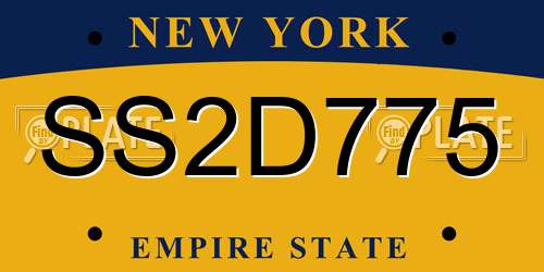 SS2D775 New York License Plate