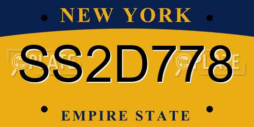 SS2D778 New York License Plate