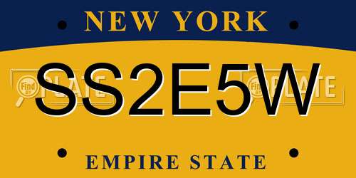 SS2E5W New York License Plate