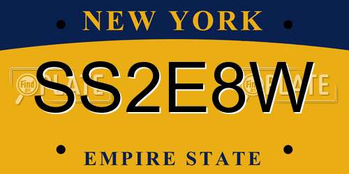 SS2E8W New York License Plate