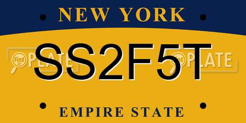 SS2F5T New York License Plate