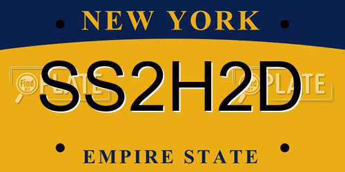 SS2H2D New York License Plate