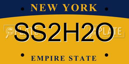 SS2H2O New York License Plate