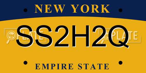 SS2H2Q New York License Plate
