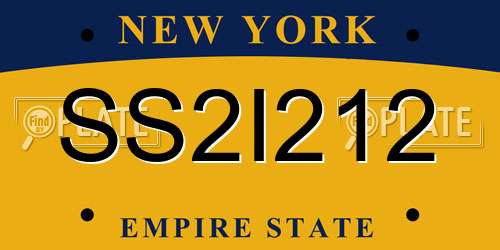 SS2I212 New York License Plate