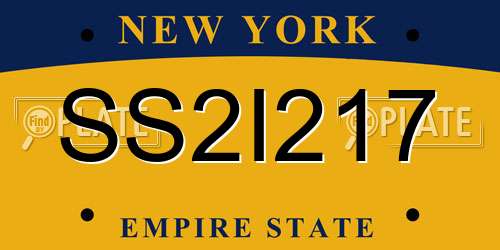 SS2I217 New York License Plate