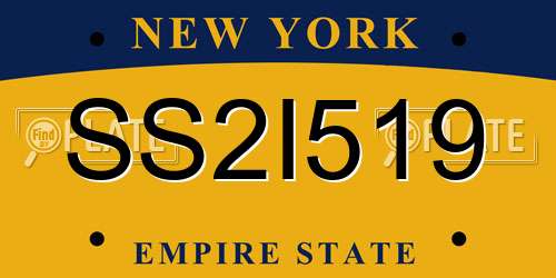 SS2I519 New York License Plate