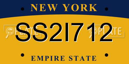 SS2I712 New York License Plate