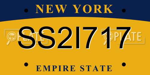 SS2I717 New York License Plate