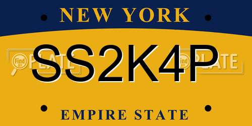 SS2K4P New York License Plate