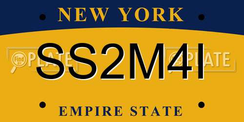 SS2M4I New York License Plate