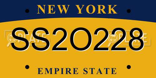 SS2O228 New York License Plate