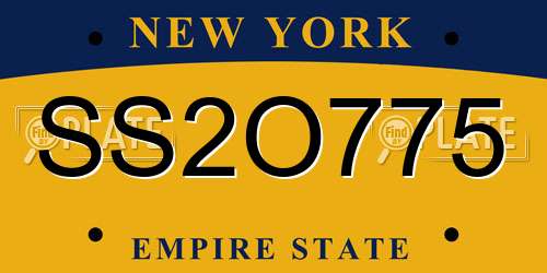 SS2O775 New York License Plate