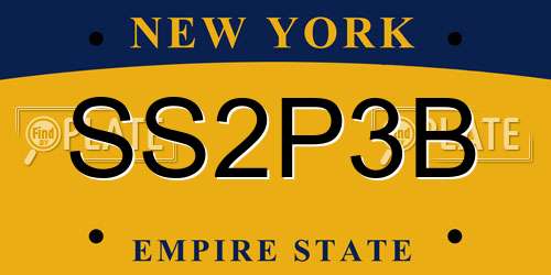 SS2P3B New York License Plate