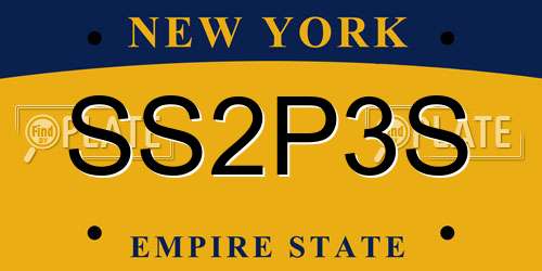 SS2P3S New York License Plate