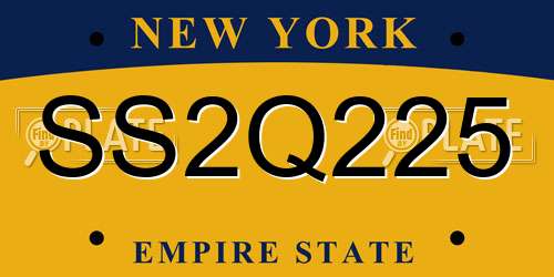 SS2Q225 New York License Plate