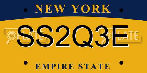 SS2Q3E New York License Plate