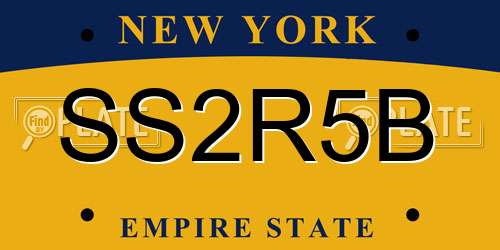 SS2R5B New York License Plate