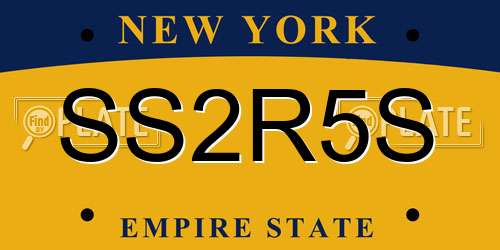 SS2R5S New York License Plate