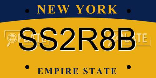 SS2R8B New York License Plate