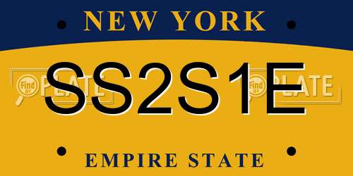 SS2S1E New York License Plate