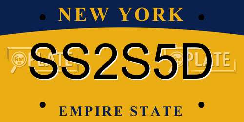 SS2S5D New York License Plate