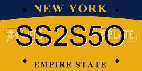 SS2S5O New York License Plate