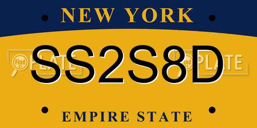 SS2S8D New York License Plate
