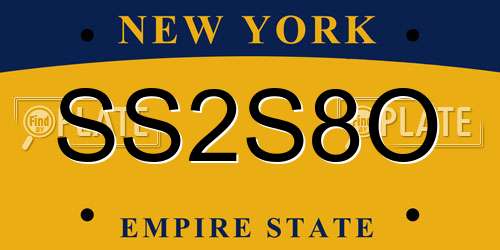 SS2S8O New York License Plate