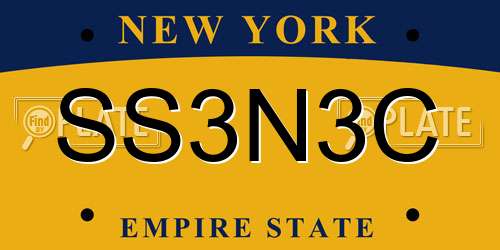 SS3N3C New York License Plate