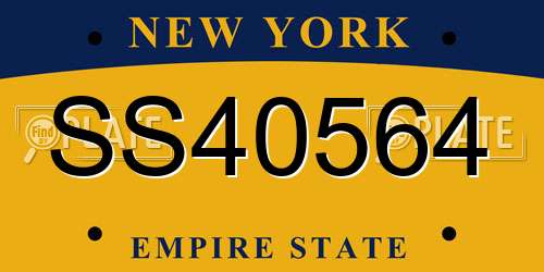 SS40564 New York License Plate