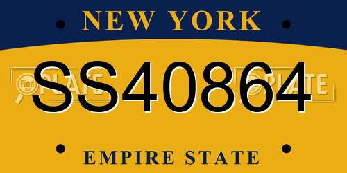 SS40864 New York License Plate
