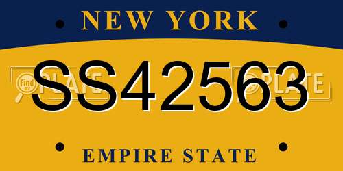 SS42563 New York License Plate